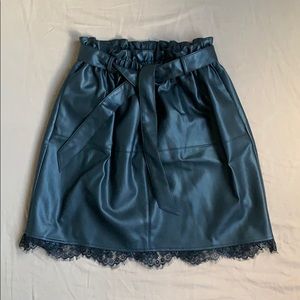 Zara faux leather lace skirt